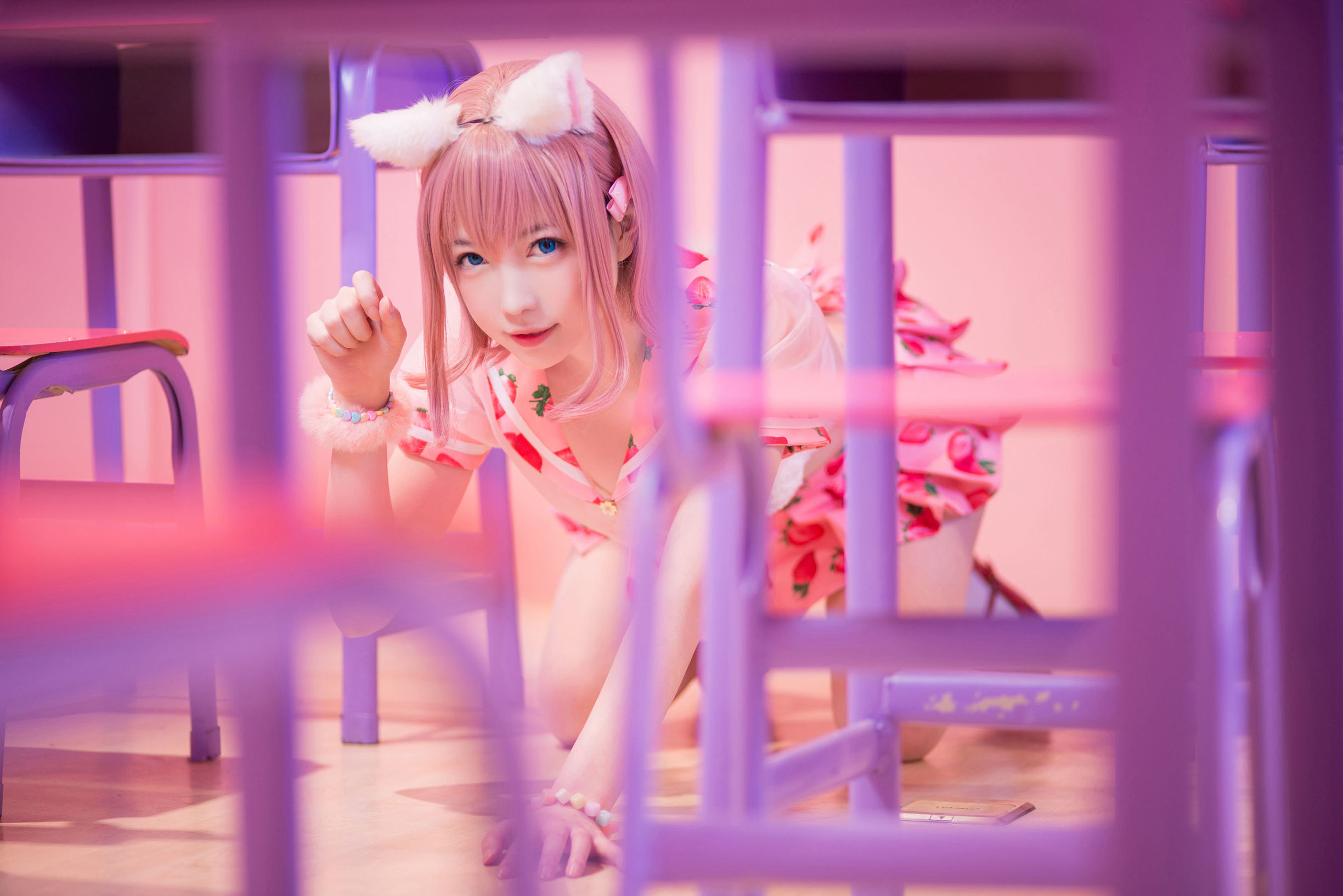 [COS福利]大胸萌妹妖少you1草莓蛋糕猫插图5